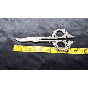 Voss Cut Co. Sterling Silver Poultry Scissors Germany Ornate Handle 66 Gr Vtg